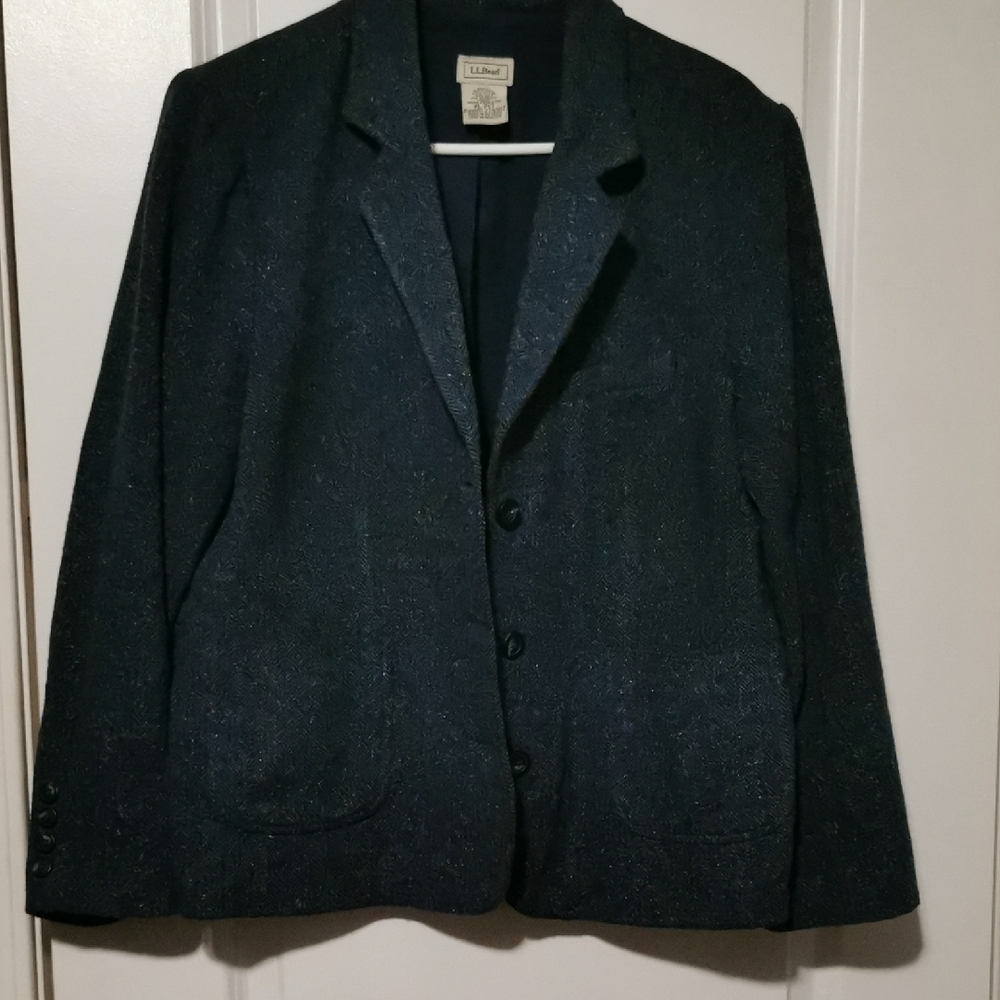 Vintage L.L. Bean Blue Tweed  Blazer